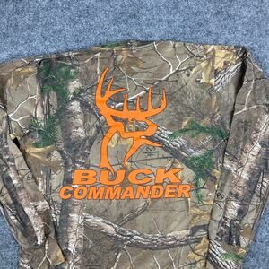 Buck Commander T-Shirt Mens L Camo Long Sleeve Hunting Outdoor Logo
